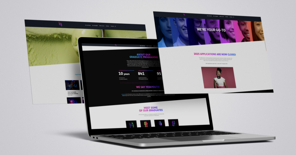 iqbusiness website on laptop